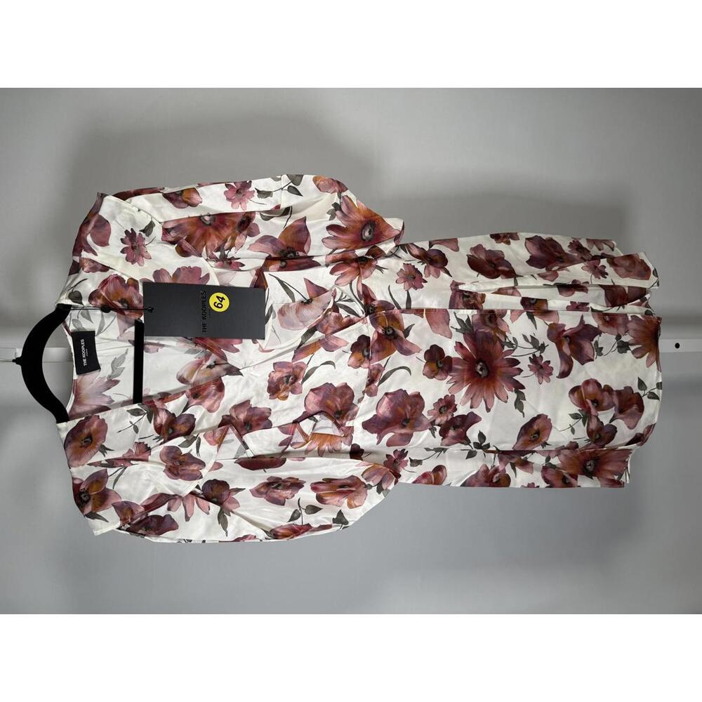 The Kooples Pastel Daisy Satin Dress Viscose Silk Blend US Small $418 MSRP NWT - Picture 4 of 11
